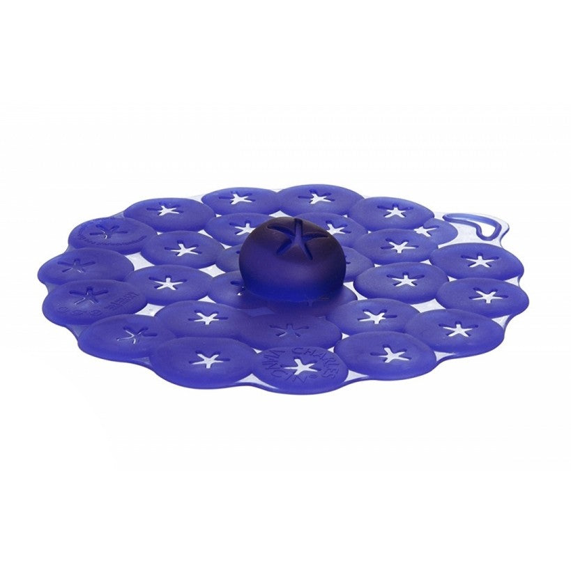 Image - Charles Viancin Silicone Airtight Drink Lids, Pack of 2, 10cm, Blueberry