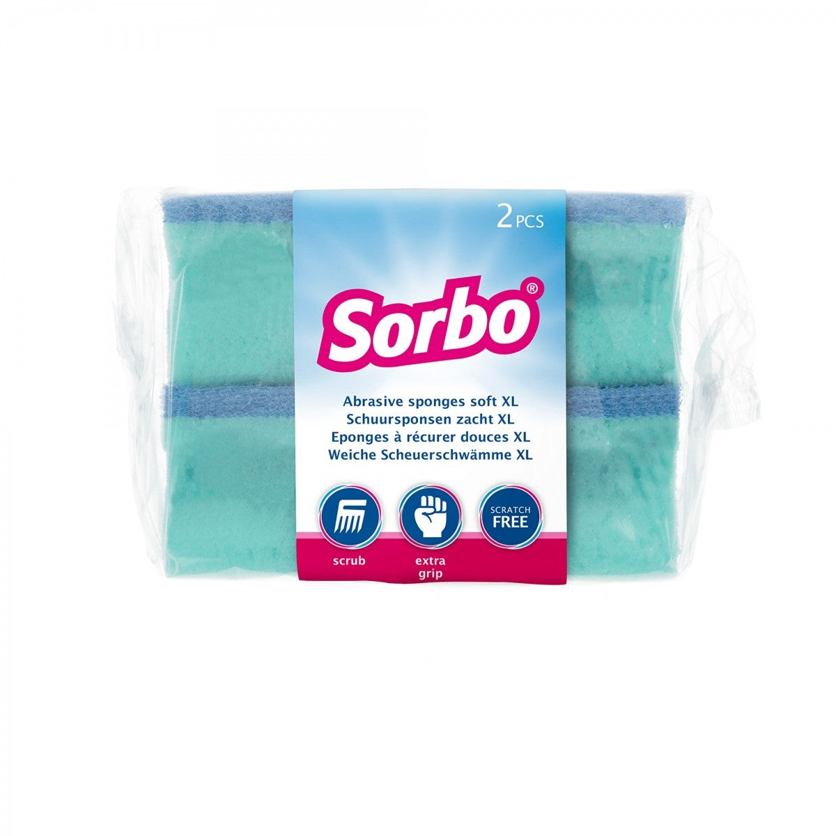 Image - George East Sorbo Non-Scratch Sponge Scourer, Blue, XL, Pack of 2