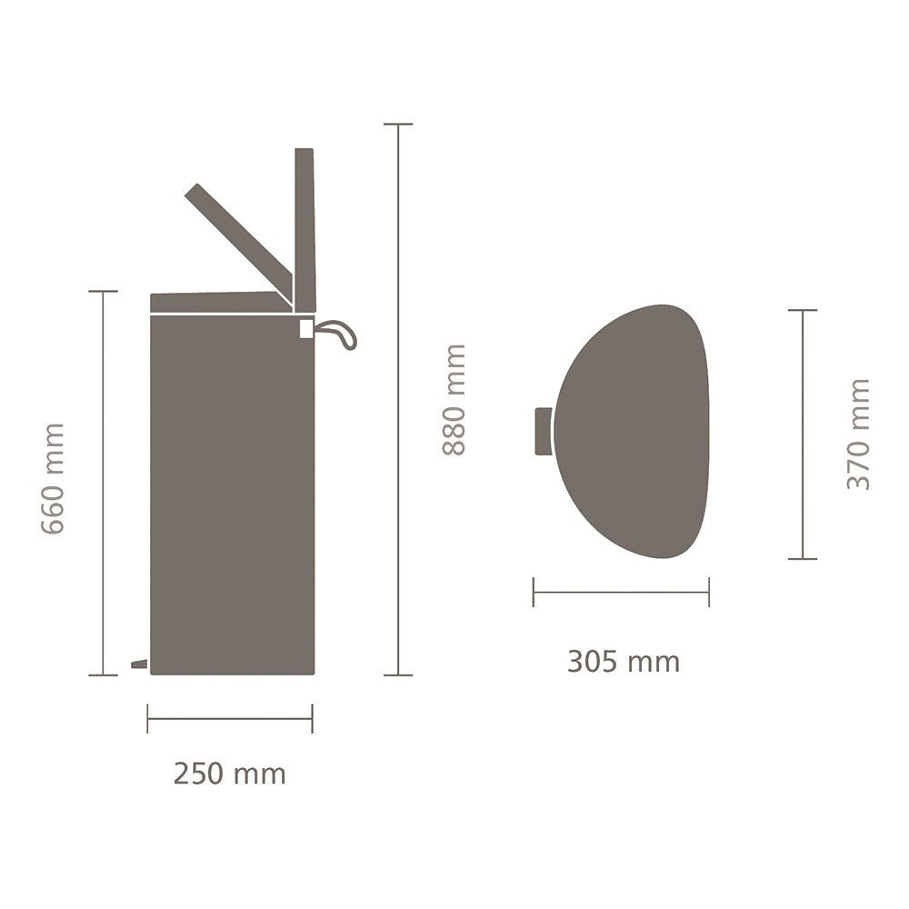 Image - Brabantia Flatback Plus Silent Pedal Bin, 30 L, Matte Steel Fingerprint Proof