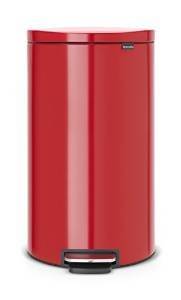 Image - Brabantia Flatback Plus Silent Pedal Bin, 30 L, Passion Red