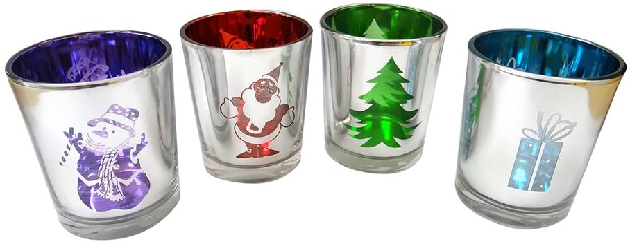 Image - EDCO Christmas Candle Holder Assorted Design, 5x7cm, Multi-colour