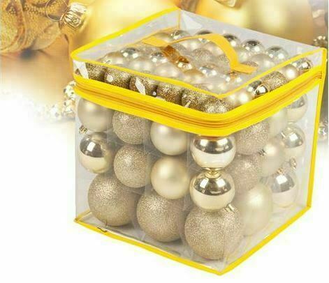 Image - Christmas Gifts Plastic Decorating Balls, 77pcs, Gold