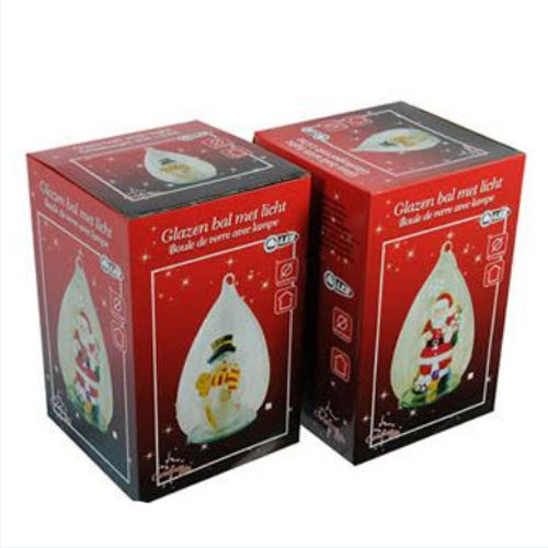Image - Christmas Drop with Led Light Decoration Glass Ball, 2 Assorted Model
