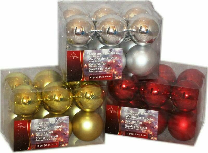 Image - Christmas Gifts Decorating Balls, 6cm, 12pcs, Gold
