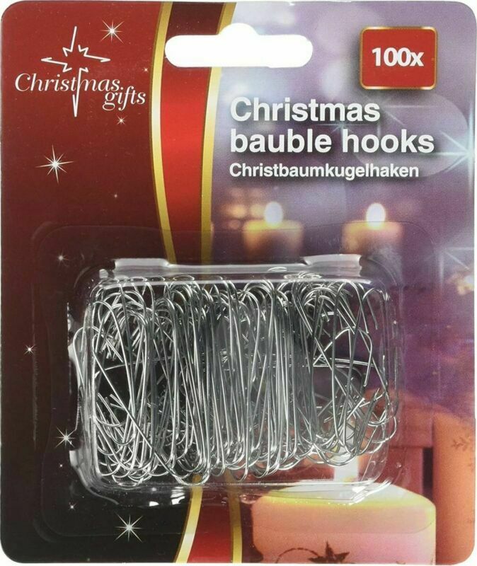 Image - Christmas Gifts Bauble Hooks, 100pcs, Silver