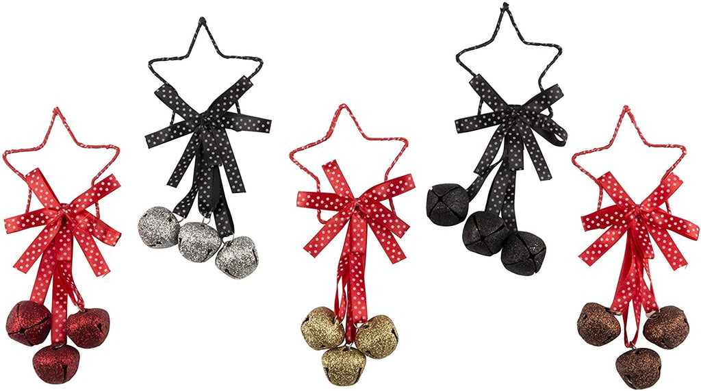 Image - Christmas Gifts Decorating Bells Star, 18cm, 4pcs, Assorted
