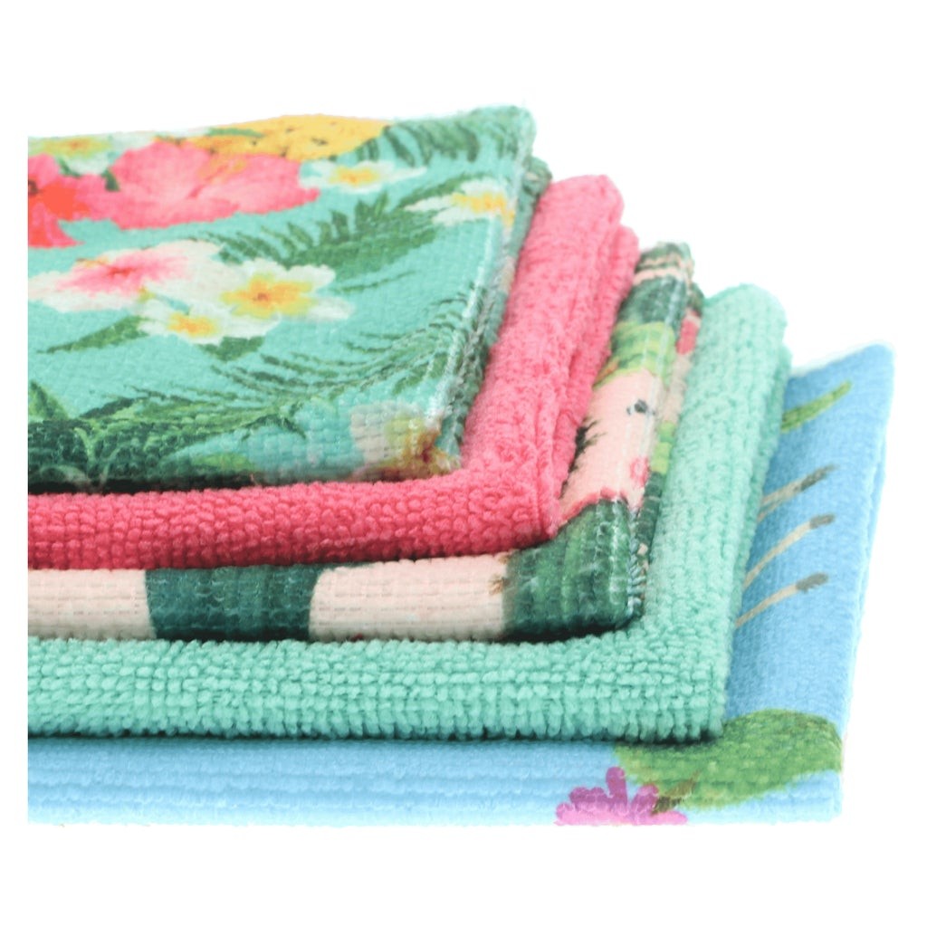 Image - Sorbo Microfibre 5 Pack of Botanic Print Cloths