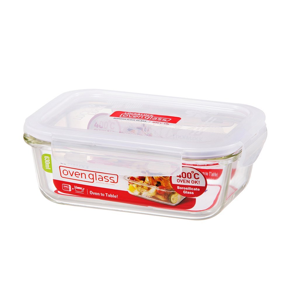 Image - Lock & Lock Oven Glass Rectangular Container, 630ml, Clear