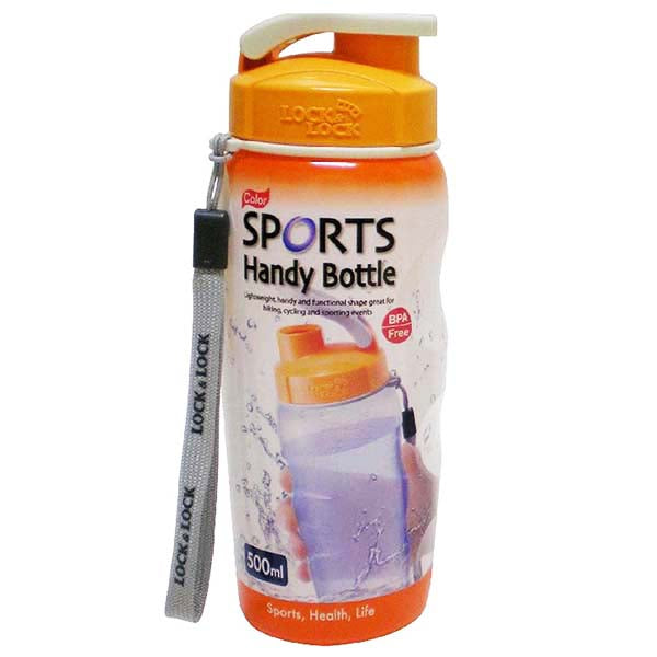 Image - Lock and Lock Sports Handy Bottle with Carry Strap, Orange, 500ml