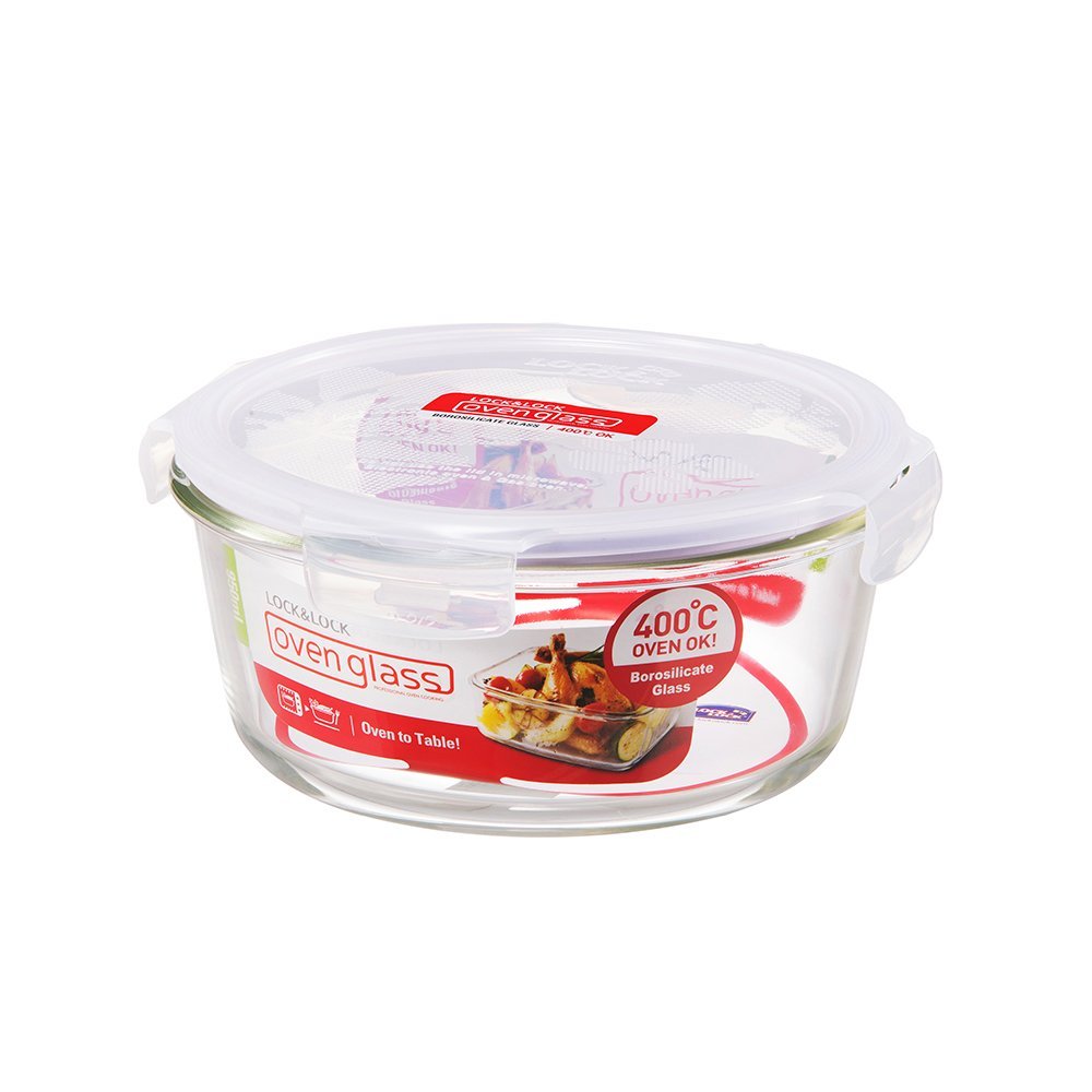 Image - Lock & Lock Oven glass Round Container, 950ml, Clear