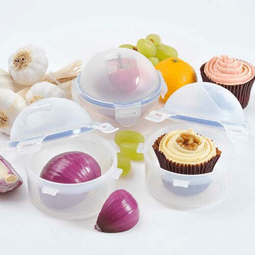 Image - Lock and Lock Round Onion with Domed Lid Container, 300ml, Clear/Blue