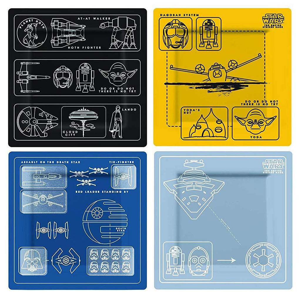 Image - Star Wars Melamine Plate Set, 4 Vehicle Blueprints Designs, 21cm