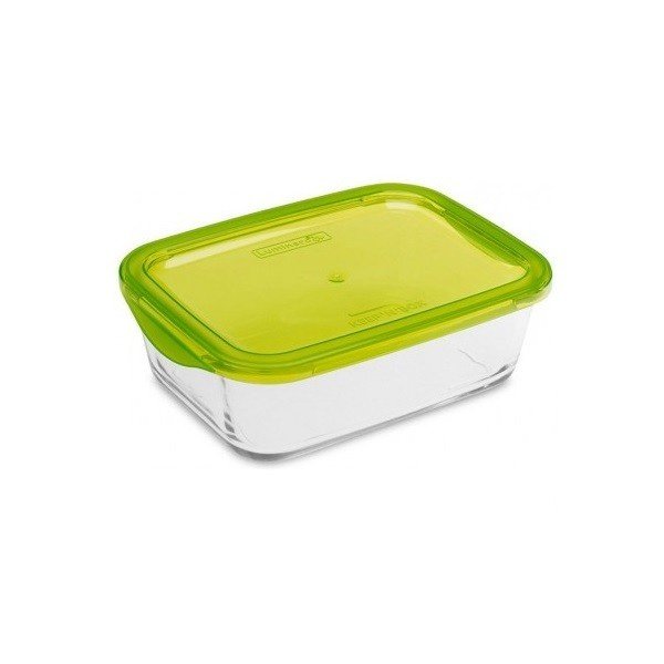 Image - Luminarc Keep'n Box Rectangle With Green Lid, 82cl