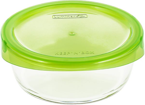Image - Luminarc Keep'n Box Round With Green Lid, 67cl