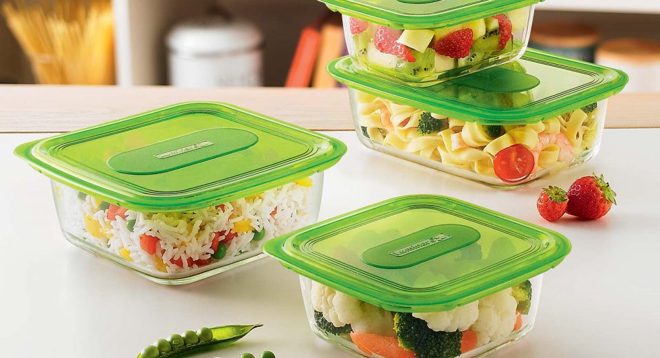 Image - Luminarc Keep'n Box Round With Green Lid, 67cl