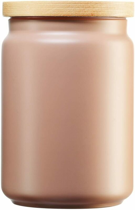 Image - Luminarc Box Mania Script Storage Jar with Wooden Lid, 1L, Beige