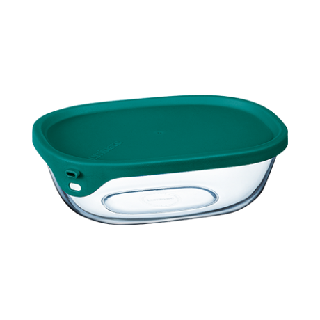 Image - Luminarc Nest & Store Food Storage Container Glass with Lid, 110cl, Green