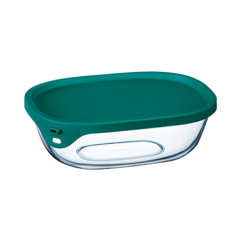 Image - Luminarc Nest & Store Food Storage Container Glass with Lid, 110cl, Green