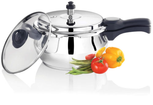 Image - Premier Stainless Steel Handi Pressure Cooker with Glass Lid, 3L