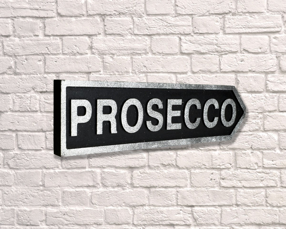 Image - Prosecco Arrow Glitter Black (RSMDFC64-ProseccoB), Black