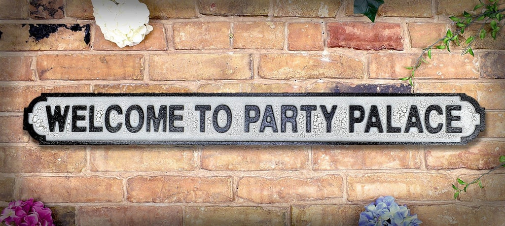 Image - Vintage Mini Street Welcome to Party Palace Sign