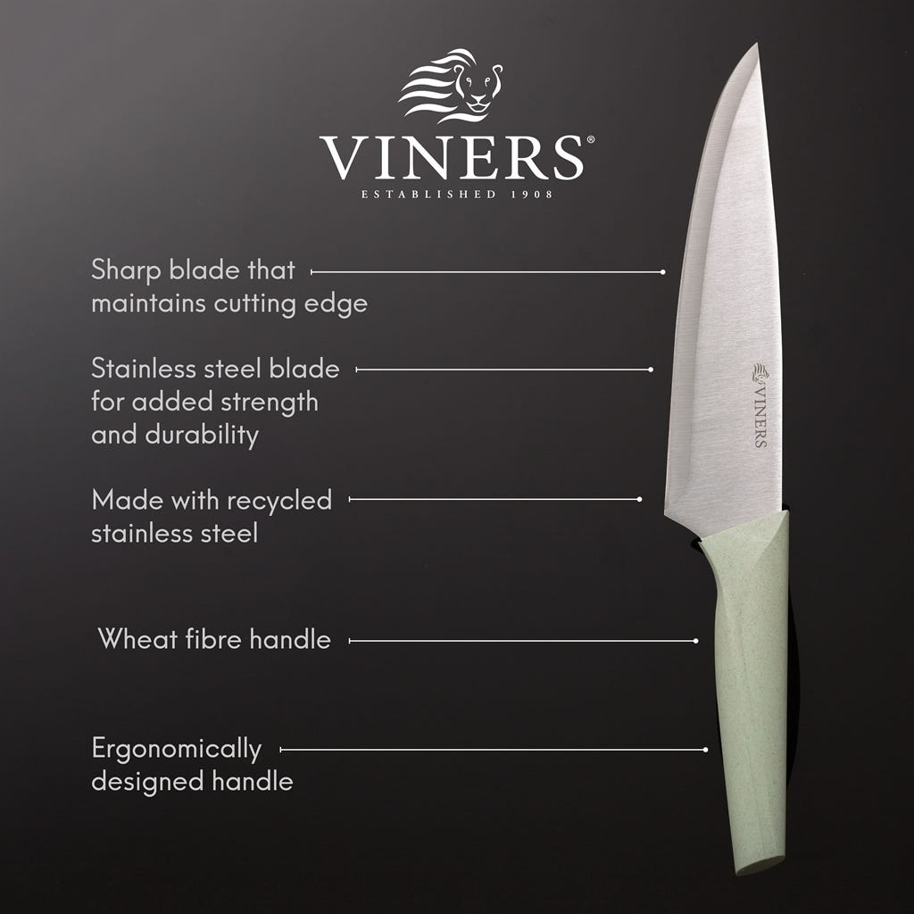 Viners Organic Green 6pce Knife Block Set